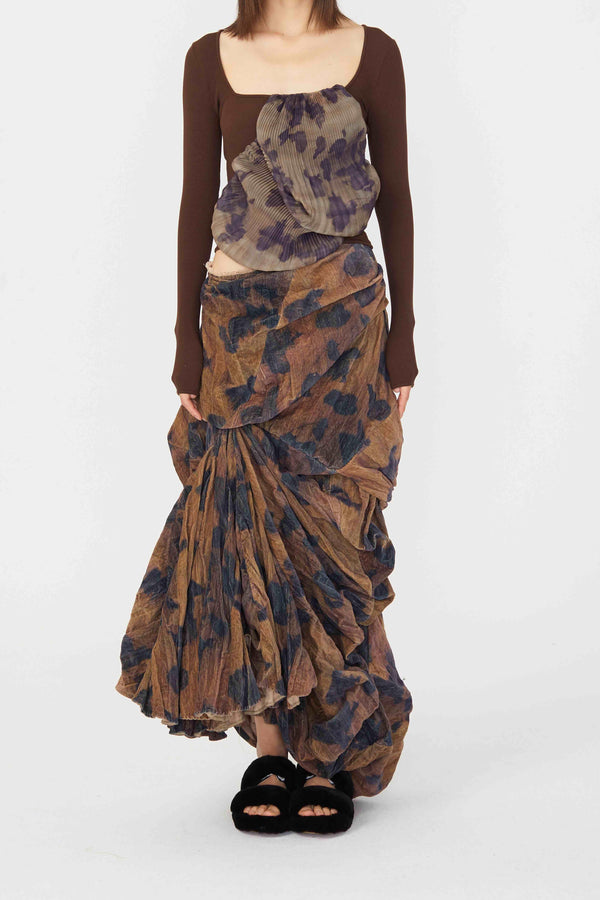 CAROLINE HU color shade print skirt AW21BNPRTSK03S